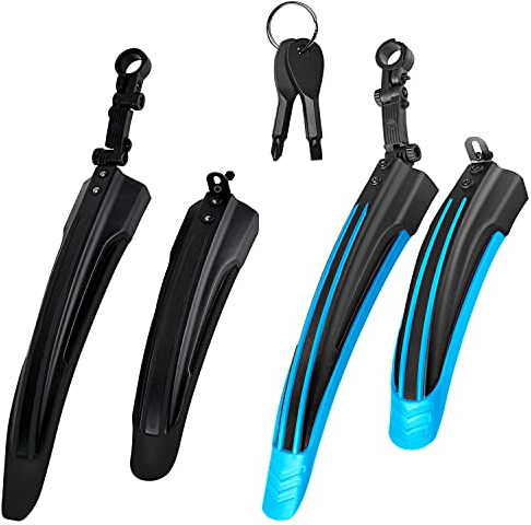 liuer Fahrrad Schutzblech Set, 2 Paare Fahrradschutzblech Verstellbares Schutzbleche MTB Spritzschutz Fahrrad Universal Kotflügel Vorne + Hinten Schutzbleche für Mountainbike MTB Rennrad Citybike