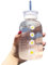 JZSMY Botella de agua de jugo de leche de 480 ml con escala, 2 tapas, diseño de margarita pequeña, mate, portátil, transparente, botella de hierba, taza creativa práctica (cuatro flores)