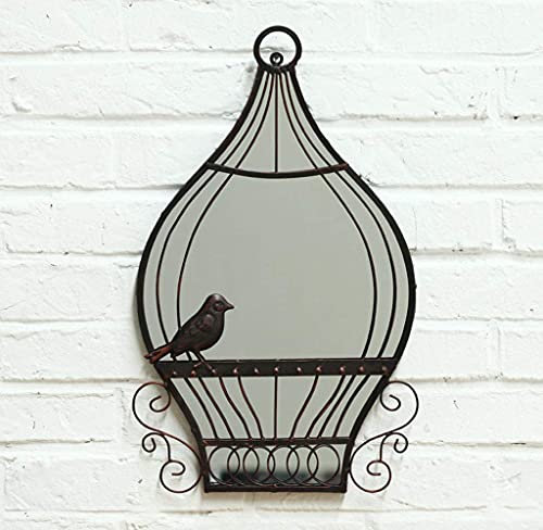 WLABCD Spiegel Große Retro Nostalgie Vogelkäfig Wandspiegel Eisen Kunst Kreative 3D-Stereo-Form, Wandspiegel Handschmieden Shabby Chic, Dekorative Wand Montierbar Wohnkultur Eingang, Halle, Schlafzim