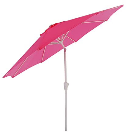Mendler Sonnenschirm N19, Gartenschirm, Ø 3m neigbar Polyester/Alu 5kg - pink