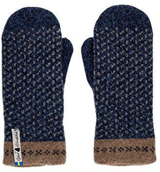 ÖJBRO VANTFABRIK 1 Paar Fäustlinge Gr. M (7-9) Wolle Strick-Handschuhe 4-lagige Merinowolle Winter-Handschuhe aus Schweden, Fausthandschuh Damen & Herren, extra warm & weich - Skaftö Marin