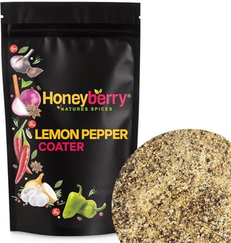 Lemon Pepper Coater 200g - BBQ Rubs and Seasoning for Meat Chicken Beef Pork Lamb Fish Burger Sausage Cheese Vegetable Tofu - All Purpose Dried Spices Powder Blend - Mixed Barbecue Rub Grill Marinade