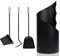 Aufun Kaminbesteck Modern 4 teilige Kamingarnitur inkl.Schaufel, Besen, Schürhaken und Halter, Ofenbesteck, schwarz, 56x22x22 cm