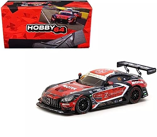 Tarmac Works 1:64 Druckguss Mercedes-AMG GT3 Craft-Bamboo Racing Winner Macau GT Cup Race 2 (2021) Modellauto, schwarz/rot