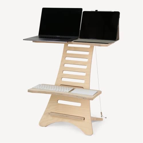 HumbleWorks. Stan-1 (Dual Monitor). Ergonomic, height-adjustable standing desk. Standup Desk, Dual screen Standing desk converter for Home Office, supports laptops with screens up to 15