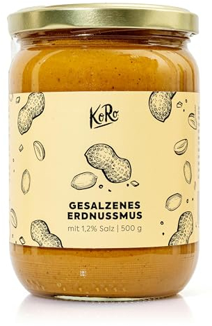 KoRo - Gesalzenes Erdnussmus 500 g - Vegan - Nussmus aus gerösteten Erdnüssen und einer Prise Salz - Ohne Palmöl und ohne Zuckerzusatz* - Proteinquelle
