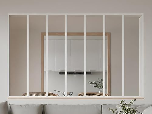 Vente-unique-Atelier-Glaswand - 210 x 130 cm - thermolackiertes Aluminium - Weiß - Bayview