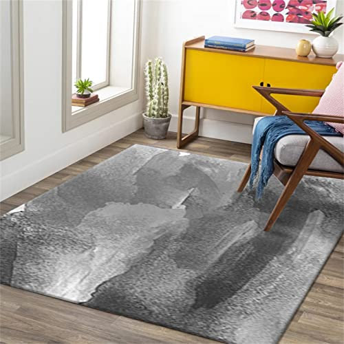 DJHWWD Rutsche Kinderzimmer Abstelltisch Abstrakte Tuschemalerei Wohnzimmer Sofa Couchtisch Balkon Schlafzimmer Nachttisch Grau Teppich Auslegeware 160X230cm