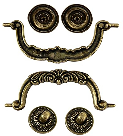 Mgoodoo 2 Stück Vintage Knäufe für Türen von Möbelstücken, antikbronze, für Küchenschränke, Schränke, Kommoden, Lochabstand 96mm