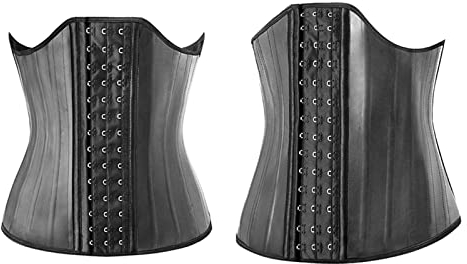 Body Shapers für Frauen UK Damen Taillentrainer Korsett Taillengürtel Latex Unterstützung Brust Kunststoffgürtel 25 Knochen Gummi Korsett Gürtel Stahl Knochen Extender Taille Bauch, Schwarz , 46