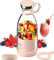 Fresh Juice tragbarer Mixer to go, für Smoothie, persönlicher Mixer, kabelloser Obst-Mixer, wiederaufladbar, USB, für Sport, Camping, Fitness (Pink+)