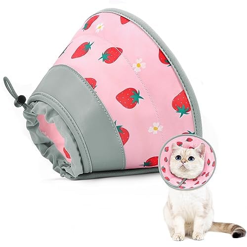 GoGoPaw Katzenkegelhalsband, weich, um das Lecken zu stoppen, verstellbar, faltbar, leicht, Kätzchenzapfen nach Operationen, Erholung für Katzen und Kätzchen, Katzenkegel-Alternative (Rosa, S)