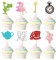 Blumomon 24-teiliges Alice im Wunderland Cupcake Toppers Set, Glitzernde Tea Party Eat Me Cupcake Picks, Umweltfreundlich, für Geburtstage, Babypartys, Hochzeiten & mehr