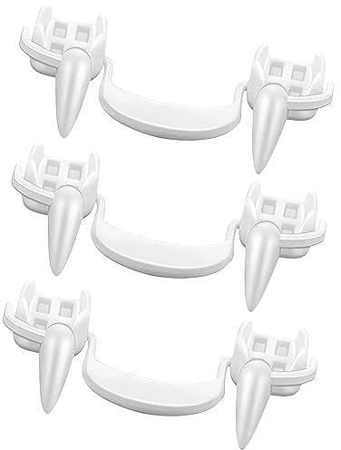 3 Pièces Dent de Vampire Rétractable Halloween Faux Dentier Crocs de Vampire Réutilisables Accessoires de Halloween d'horreur de Costume Cosplay de Fête pour Enfant Adulte
