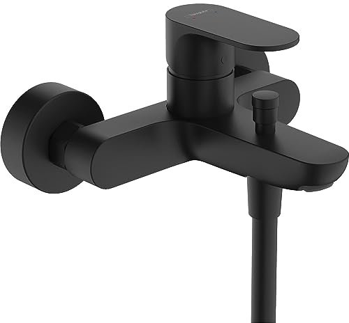 hansgrohe Rebris S Mischbatterie für Badewanne / Dusche, 2-Mengen-Spülung, mattschwarz