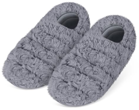 Suzzipad Chaussons chauffants pour pieds froids et micro-ondes pour homme et femme, chaussons chauffants pour fasciite plantaire, tendinite d'Achille, soulagement de la douleur à la cheville, S/M, non