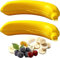 4All Banana Sahped - Lonchera para llevar, contenedor de alimentos para frutas, aperitivos y sándwiches, sellado protegido a largo plazo, caja bento de plástico sin BPA, juego de 2