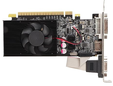 Annadue Tarjeta Gráfica GT 730 de 2GB, GDDR3 de 64Bits PCI Express 2.0 X 16 Tarjeta Gráfica Delgada Tarjeta de Video de con Ventilador de Refrigeración para Computadora de Escritorio,