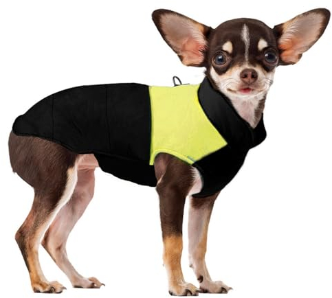 Voarge Winter Warm Pet Hund Kleidung, wasserdichte Hundemanteljacke, Haustier Kleidung Winterjacke Hunde Mantel für Kleine Mittlere Große Hunde (Gelb, S)