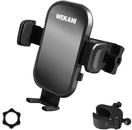 WEKANI Golf Cart Phone Holder for EZGO/Club Car/Yamaha, Phone Mount for iPhone,Google Pixel, Galaxy,Universal Phone Holder with 360° Rotatable Adjustable Fixed Fixture, Black Glossy