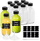 YankMooM 12 Pack Clear Glass Bottles with Lids,2oz/60ml Small Glass Ginger Shot Bottles Mini Juice Bottles Boston Round Bottles with A Pen and Stickers for Ginger,Juice,Essential Oil