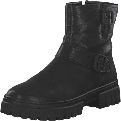 Gabor Damen Biker Boots, Frauen Stiefeletten,Leichte Mehrweite (G),Warmfutter,Winterstiefeletten,warm,Stiefel,schwarz(Webl./Uni),40 EU / 6.5 UK