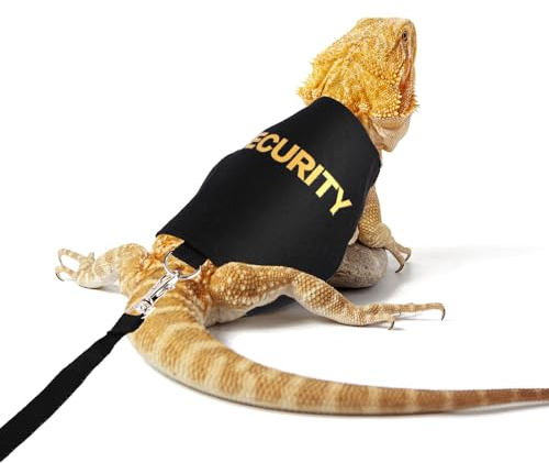 Bartagame-Leine und Geschirr-Set, Verstellbar Eidechse Reptilienleinen Leine für Haustiere Zubehör für Amphibien Chamäleons Kleine Haustiere Tiere Outdoor Sicherheit Spazierengehen