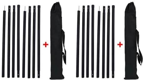 PNAJFUEL Zeltstangen 2,4 M Planenstangen 240 cm Verstellbar Hochleistungs-Stützstanaus Eisen Unterstand Markisenüberdachungsstancampingausrüstung Outdoor-Zubehör/2 Pair 2.4M Poles