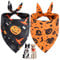 Vivifying Halloween Halstuch Hund, 2Pcs Einstellbare Dreieck Hundehalstuch mit Hexe Kürbis-Muster, Hundekostüm Halloween für kleine mittlere große Hunde