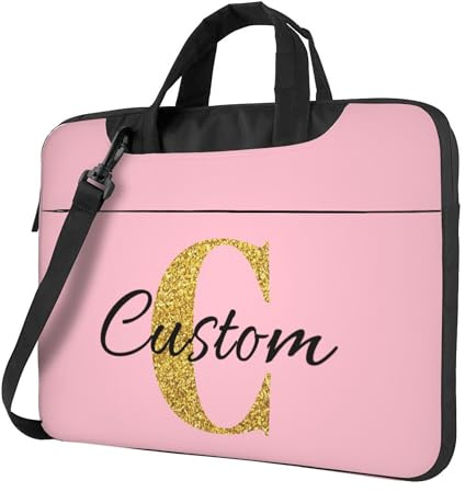 LSDINDF Personalisierte Laptoptasche, Individuelle Laptop-Umhängetasche mit Ihrem Foto/Text/Logo, kompatibel mit 13-Zoll-/14-Zoll-/15-Zoll-Laptophüllen, personalisierte Business-Aktentasche.