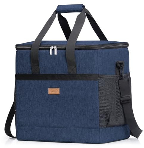 Lifewit 40L Kühltasche Groß faltbar Kühlkorb Kühlbox Isoliertasche Thermotasche Picknicktasche für Lebensmitteltransport, Marineblau