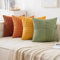 MIULEE 4er Set Kordsamt Kissenbezug Patchwork Kissenhülle Weich Dekokissen Modern Unsichtbarer Reißverschluss Sofakissen Zierkissen für Sofa Wohnzimmer Schlafzimmer Orange Grün Serie 40x40 cm