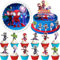 Essbare Tortenaufleger 14 Stück, 20 cm Tortendeko und Cartoon Kuchen Topper, Esspapier, Kindergeburtstag, Fondant Tortenbild für Junge