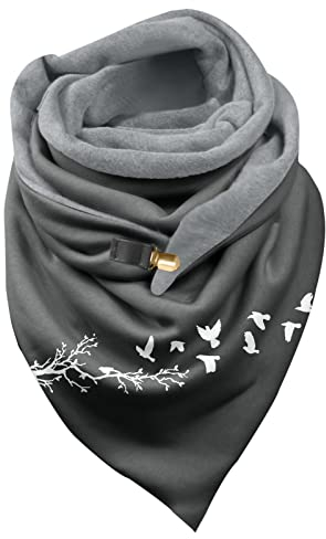 Warmer Schal Damen Damen Schal Schals wickelt Winter warme kurze Schals Kölnisch Wasser Tücher Schwarzer Schal Damen Kuschelig Großer Schal Kariert (F, One Size)