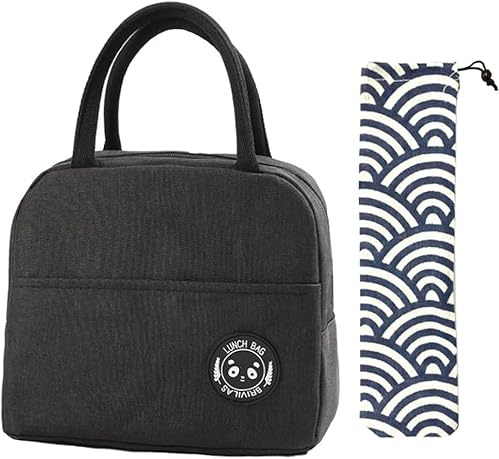 Lunch Bags for Women Insulated Lunch Bags Adults Cooler Bag Water-Resistant Thermal Leak-Proof Lunch Organizer for Children Girls Men Work Picnic Black