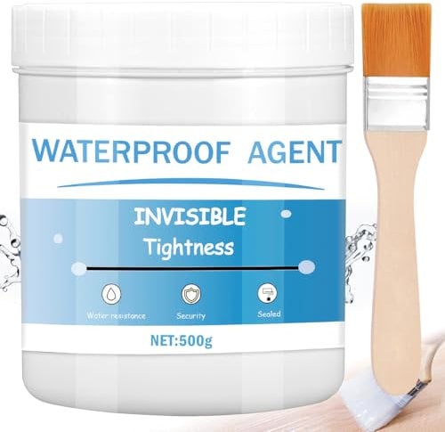 BBLTIFF Sellador Impermeable Transparente, 500g Sellador Invisible Impermeable con Cepillo, Agente Aislante Transparente, Impermeabilizante Transparente Pegamento Impermeable Para Baños Paredes Techos