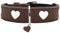 HUNTER Hundehalsband Love, Farbe: braun/schwarz, weiches, Robustes Rindsleder, einzeln eingenähte Herzen, handgefertigt, hoher, besonders anschmiegsam, Made in Germany, Größe 75