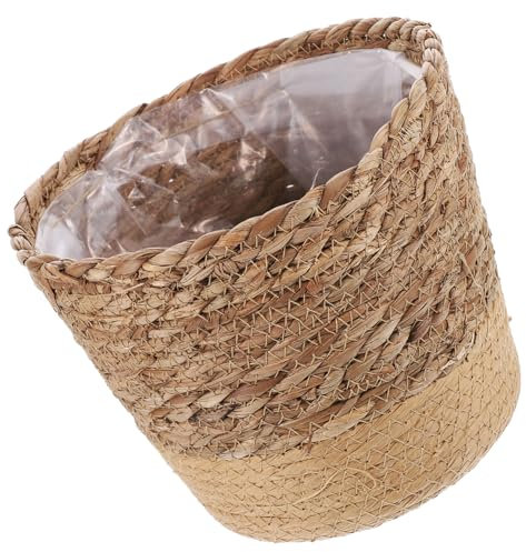 FONDOTIN Panier De Jardinière en Jonc De Mer Cache-Pot Tissé Unique pour La Décoration Intérieure