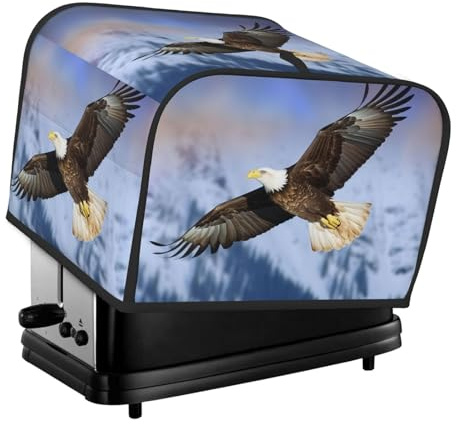Bald Eagle Flying Toaster Cover, 4 Slice Toaster Dust Cover, Kitchen Toaster Protective Cover