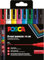 POSCA Mitsubishi Pencil - Pochette 8 Marqueurs PC3M - Pointe Fine - Peinture à Base d'Eau - Tout Support - Couleurs Basiques