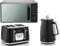 Swan Serenity Black 1.7L 3KW Kettle, 4 Slice Toaster and 800W 20L Digital Microwave SM4421BLK. Contemporary Matching Kettle, Toaster and Microwave Set with a Sleek Black Finish
