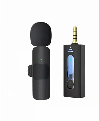 Wireless 3.5mm Lavalier Lapel Microphone Omnidirectional Condenser Mic Fit For Camera Speaker Smartphone,Recording Mic Fit For Youtube(K35 2in1)