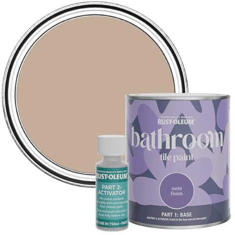 Rust-Oleum Water-Resistant Bathroom Tile Paint in Satin Finish - Smitten 750ml