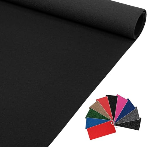 Messeteppich Event Teppich Teppich Läufer Meterware Hochzeitsteppich Empfangsteppich VIP Alex Läufer Flur 200 x 140 cm Schwarz