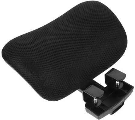 SOLUSTRE Höhenverstellbares Bürostuhl Kopfstützen Clip Einfache Montage ohne Bohren Kompatibel für Ergonomische Computerstühle Nacken Kopfschutz Robustes Nylon und Kunststoff Schwarz