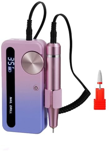 Jooehyer Electric Nail File Machine 35000RPM Electric Nail Drill Manicure Machine Electric Nail File Nail Sander Electric Nail Drill Manicure Machine with Pause Mode for Acrylic Gel Nails Pink