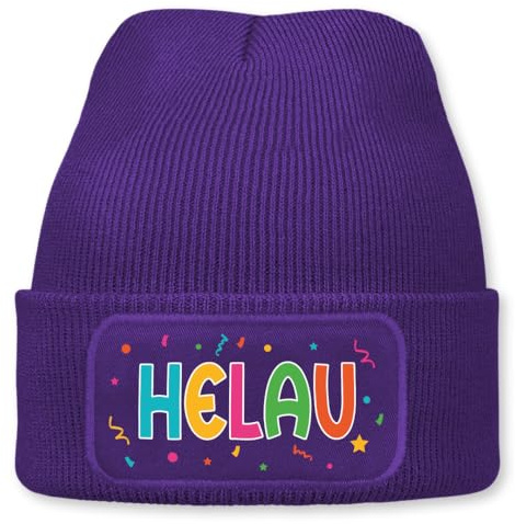 Prozente Momente Helau – lustige Wintermütze | Beanie für Damen & Herren, warm, elastisch & Unisex, Strickmütze mit Patch & Druck, perfekt für Après-Ski, Weihnachtsmarkt & Fasching, Karneval, Fasnet