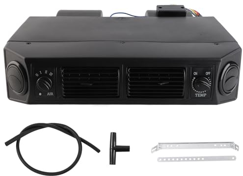 Évaporateur de climatisation Kit de refroidissement universel 12 V sous le tableau de bord avec débit d'air à 3 vitesses et raccords de tuyau pour voitures classiques,