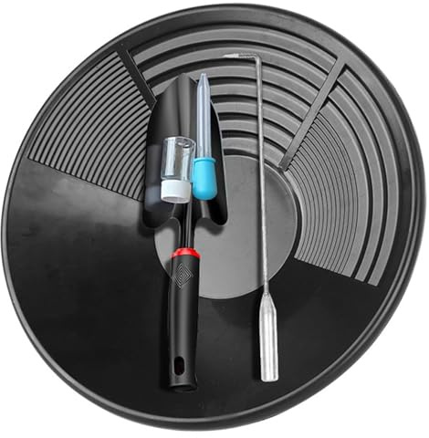 TusaMer Kit d'orpaillage 5 pièces, poêle à Or Efficace à 3 rainures pour débutants, équipement de Prospection Complet avec Pelle et Outils pour l'exploitation minière.
