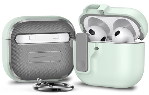 Generic Compatibile con Airpods Pro di terza generazione (2025) (colore: menta) custodia con anello in silicone rigido elegante a corpo intero